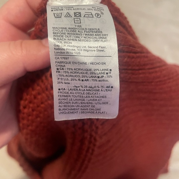 Gap orange cardigan size large - Picture 4 of 4